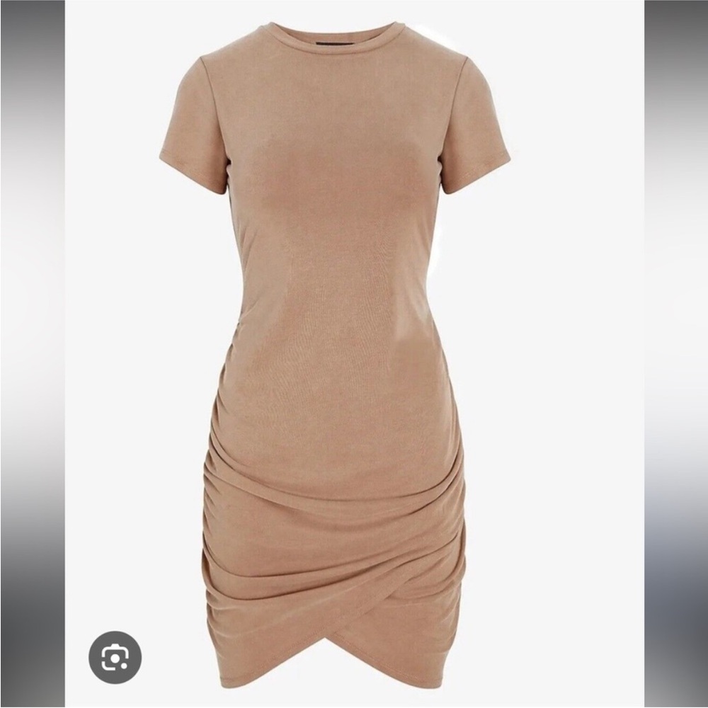 Express beige suede dress xs